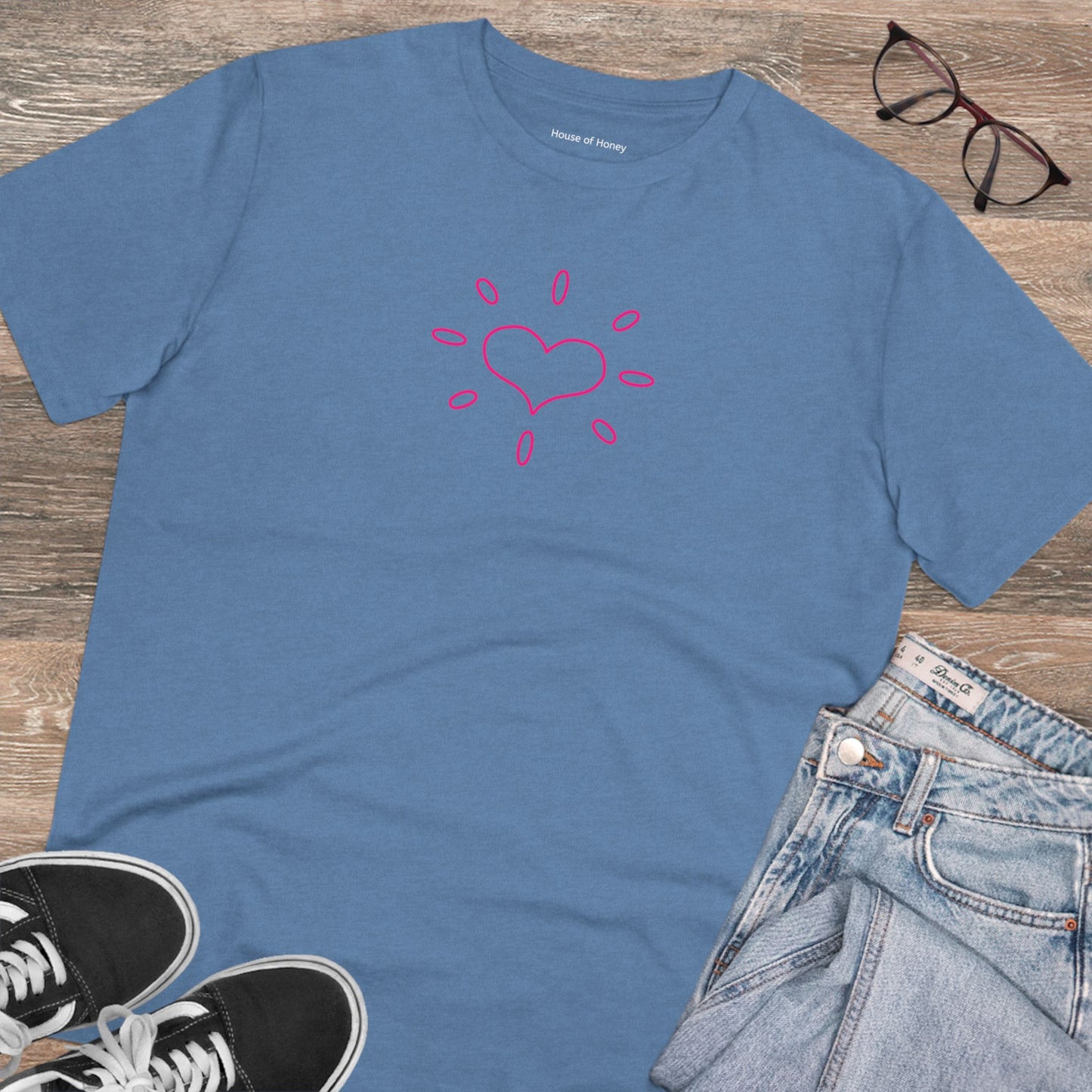 'GIVE HEART' Outline Organic T-shirt - Unisex