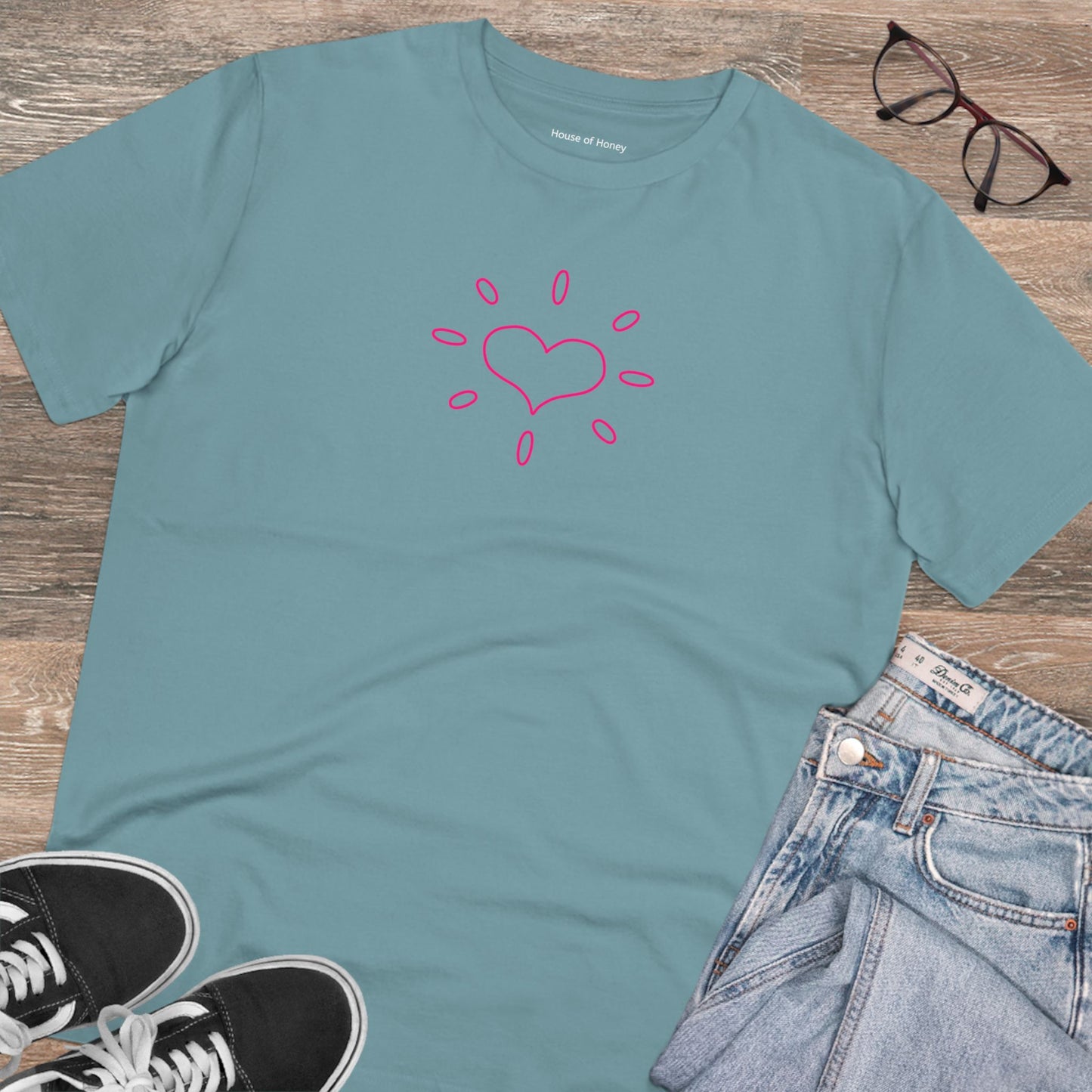 'GIVE HEART' Outline Organic T-shirt - Unisex