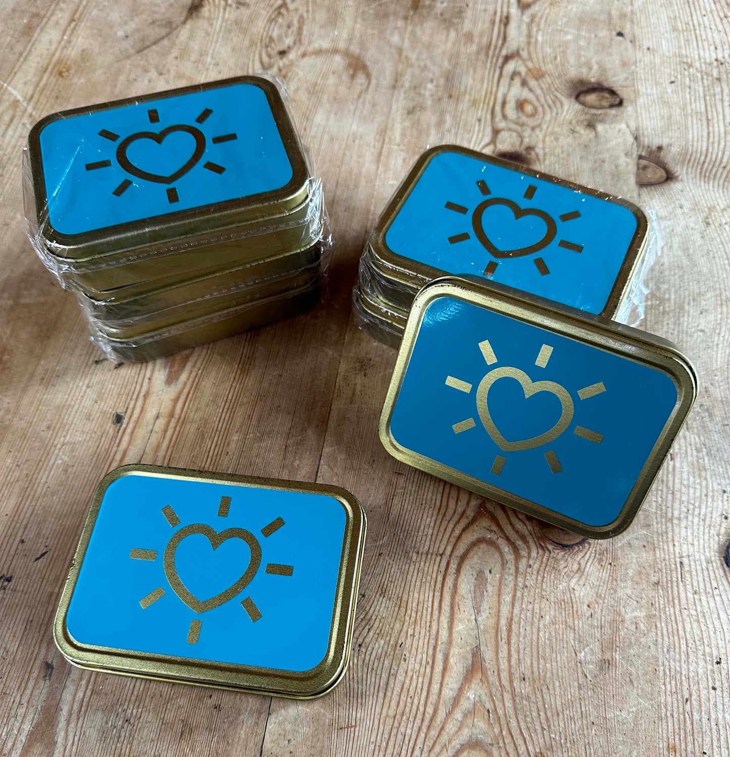 Turquoise 'GIVE HEART' Tobacco Tin