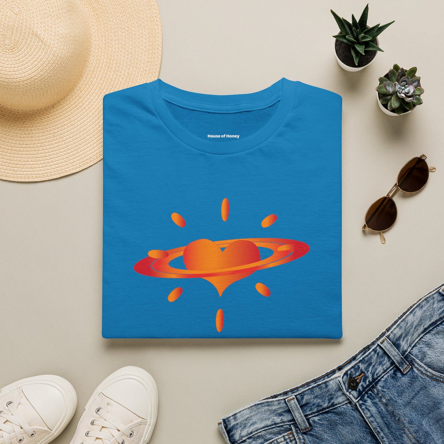 'Planet Love' Organic Creator T-shirt - Journey to the DEEP HOUSE Nebula and bask in the radiance of PLANET LOVE!