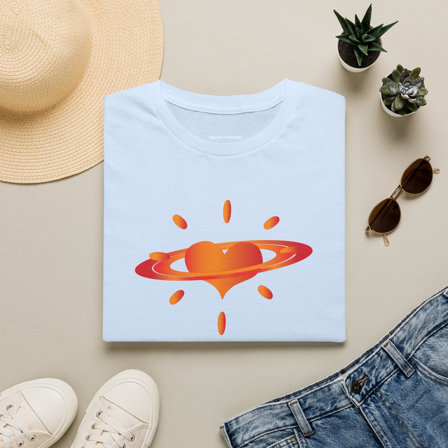 'Planet Love' Organic Creator T-shirt - Journey to the DEEP HOUSE Nebula and bask in the radiance of PLANET LOVE!