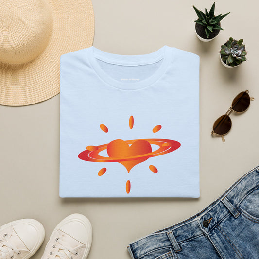 'Planet Love' Organic Creator T-shirt - Journey to the DEEP HOUSE Nebula and bask in the radiance of PLANET LOVE!