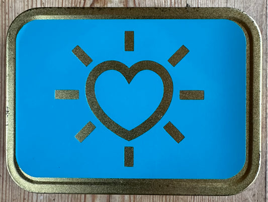 Turquoise 'GIVE HEART' Tobacco Tin